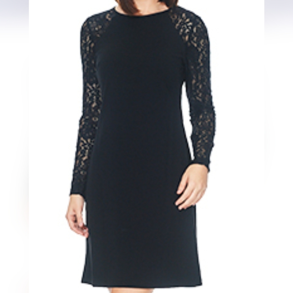 NWT TOMMY HILFIGER Elegant Black Lace Sleeve Dress